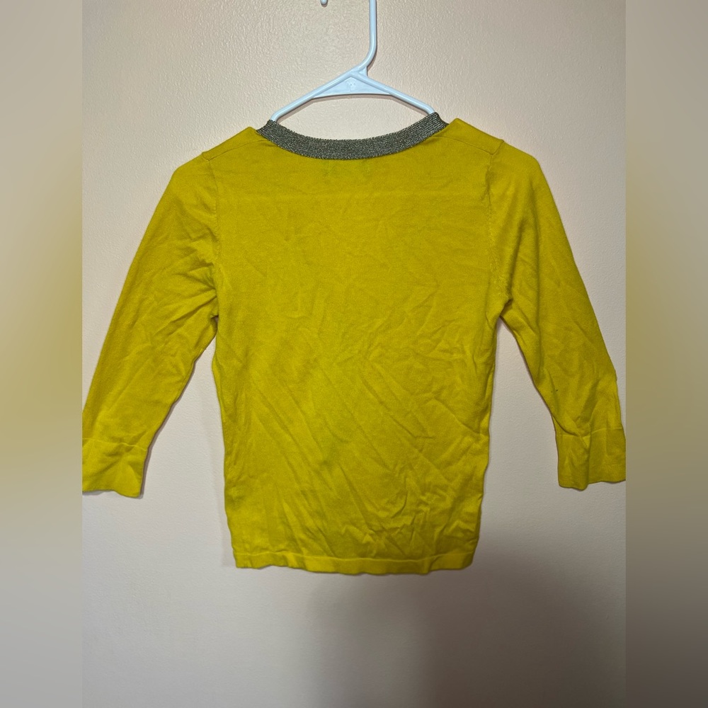 Mid sleeve cardigan yellow color